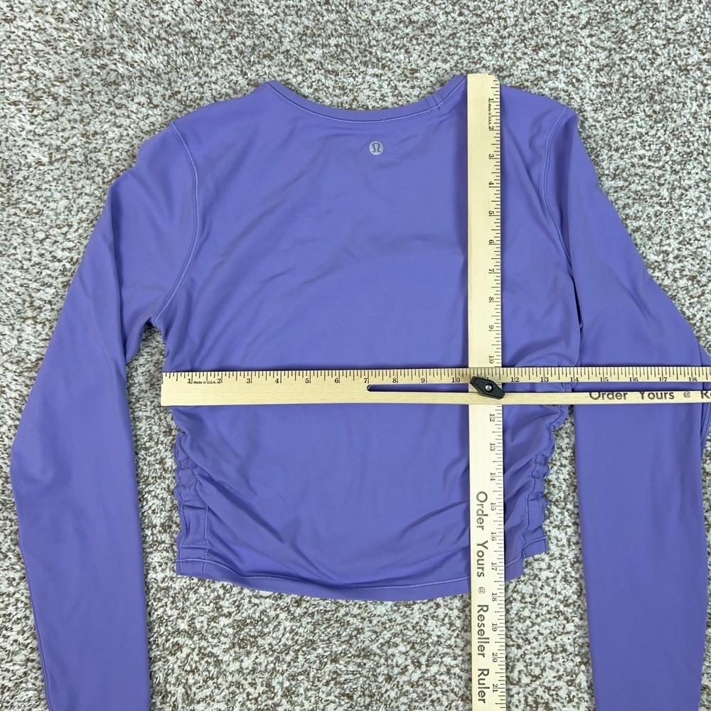 Lululemon Shirt Womens Small Purple Ruched Long Sleeve Yoga Gym Workout Top - Picture 6 of 7